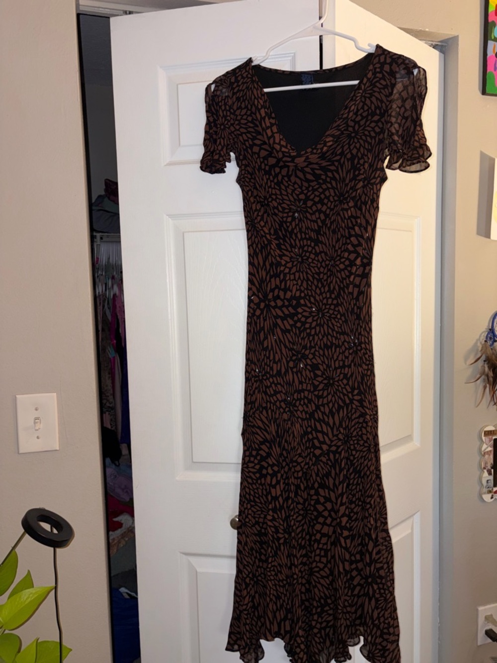 1990s Eva Blue Bias Cut Dress